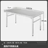 Mesa plegable de acero inoxidable, mesa de comedor redonda para el hogar, mesa rectangular para banquetes de restaurante, mesa de puesto, mesa redonda grande