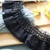 Encaje Elástico Blanco y Negro de 7.5 cm de Ancho Banda Elástica Decoración de Cuello Puño para Disfraz de Princesa Lolita