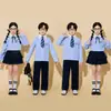 Uniforme de día deportivo para escuela primaria, camisa, estilo colegial, uniforme de clase, atuendo de logro académico, uniforme de coro, atuendo para actuación de porristas infantiles
