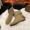 Botines Cortos Americanos Botines Cortos de Tobillo Hebilla Rad 2026 Botas de Mujer Adelgazantes Tacón de Cuña Retro Nueva Moda Versátil Aumento de Altura Interior