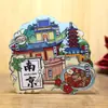 Pegatinas Magnéticas de Atracciones Turísticas Culturales y Escénicas de Ciudades Culturales y Creativas para Refrigerador, Pegamento Estéreo de Madera de Tres Capas, Venta al por Mayor Personalizada