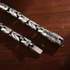 Pulsera trenzada vintage para hombre plateada con colgante de Vajra, Joyería tailandesa de nicho hip-hop moderna, Cadena Amazon