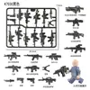 Bloques de Construcción Muñeca Paquete de Armas Militares Accesorios Cañón Caja de Armas Bloqueo de Carretera Pistola Bicolor Hierba Juguete de Bloques de Construcción