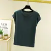 Nova camiseta de verão modal com gola redonda e manga curta para mulheres, fina, solta, modeladora, top versátil, base lisa