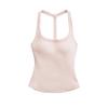 Top de Tirantes sin Espalda Color Sólido Cuello en U y Halter para Mujer con Detalles de Diseño, Acolchado, Adecuado para Ropa Exterior, Fitness, Deportes, Ropa Casual y como Prenda Base