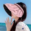 Novo chapéu concha, tiara de uso duplo e chapéu de sol para mulheres, proteção UV, atacado, proteção facial de verão