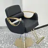 Cadeira de cabeleireiro moderna, cadeira de barbeiro reclinável, cadeira de corte de cabelo ajustável e giratória específica para salão, cadeira para permanente, coloração e barbear