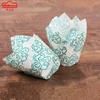 Novas Forminhas de Papel para Bolo Tulipa Folha de Ouro Estampada, Forminhas para Assar Bolo, 5cm Fundo Forminhas de Papel Antiaderente