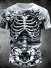 Camiseta Informal Versátil de Moda Tendencia de Alta Calidad con Estampado de Calavera para Hombre de Manga Corta, Transfronteriza Europea y Americana, Nueva 2025