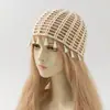 Chapéu Boêmio de Renda Vazada com Franjas Feito à Mão com Fio de Algodão Headwrap Estilo Étnico Retrô Touca de Tricô com Franjas