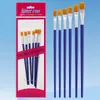 Pincel de Pintura a Óleo com Cabo Vermelho e Cerdas de Nylon, Pincel Único para Gouache e Acrílico, Pincel de Madeira