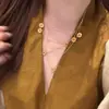 Colar de Franjas Douradas Margarida Camadas Usado, Popular no Xiaohongshu, Estilo Levemente Luxuoso, Corrente Doce de Verão para Clavícula para Mulheres