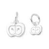 Plata de Ley S925 Sólida Colgante de Manzana Nochebuena Accesorios para Pulsera de Navidad Cuerda de Hilo para Cuentas DIY Accesorios Lindos