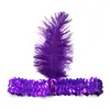Tiara de lantejoulas de pelo de avestruz exclusiva transfronteiriça, diadema de pena de diamante, cocar de pena indiano, atacado, multicolor