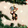 Pendente Plano de Acrílico Gatinho de Natal e Bola Colorida Pendente de Festa de Natal Pendente de Carro