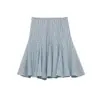 Ropa de Mujer al por Mayor Transfronteriza Primavera 2026 Nuevo Estilo Europeo y Americano Moda Falda Midi de Cuadros Pequeños Ondulados con Dobladillo Ancho