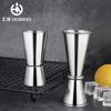 Taza medidora mezcladora de doble cabeza de acero inoxidable 304, taza de onzas de 15/30 ml con borde enrollado, taza medidora de 30/60 ml con escala