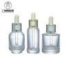 Frasco conta-gotas de vidro com bayoneta de pressão conveniente de 30ml para óleos essenciais, frasco de essência, sub-embalagem para cosméticos