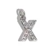 [Procesamiento Personalizado] Colgante de Acero Inoxidable con Incrustaciones de Diamantes de 26 Letras Estilo Europeo y Americano Transfronterizo para Collar y Pendientes DIY Accesorios Hechos a Mano