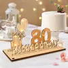 Regalo en Efectivo 60º Cumpleaños Letrero Digital de Madera Lámpara de Hada Corbata de Moño 70º Aniversario de Bodas Decoración de Mesa