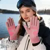 Luvas quentes de inverno para homens e mulheres, adequadas para ciclismo, à prova de frio, forradas com fleece, espessadas, à prova de vento, compatíveis com tela sensível ao toque, para dirigir ao ar livre, ciclismo e esportes
