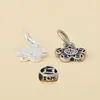 Colgante Flor de Dinero Hueca Estilo Chino Plata de Ley S925 Vintage Nuevo Encanto de Flor Estilo Chino Accesorios de Plata para Hacer Manualidades con Cuentas
