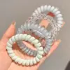 Elástico de Cabelo Fio de Telefone Sem Costura, Corda de Cabelo de Alta Qualidade Que Não Danifica o Cabelo, Elástico de Borracha para Mulheres, Elástico de Cabelo de Alta Elasticidade para Rabo de Cavalo, Acessório de Cabelo