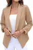 2025 Amazon Europeu e Americano Primavera e Outono Novo Blazer Feminino Sem Amassar Casual Roupa de Terno Tops Profissional Roupas Femininas