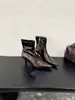 Botines altos de tacón de aguja con punta fina, ajustados y cortos, 2026 otoño, botines cortos elegantes con cremallera trasera de empalme