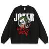 Camiseta estampada com grafite spoof nostálgico de filme, lavada com alto desgaste, manga longa masculina, marca de moda high street, outono e inverno transfronteiriço