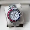 Reloj Rolex GMT con Bisel Coke, Reloj de Greenwich, Reloj Mecánico Rolex, Reloj Impermeable de Acero Inoxidable con Correa de Cuero para Hombre
