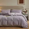 Juego de Cama de Cuatro Piezas de Algodón Puro de Lujo Ligero de Gama Alta Funda Nórdica de Algodón Puro Simple Forro Polar Cepillado Espeso Sábana Bajera Sábana Plana Ropa de Cama Cálida para Dormitorio