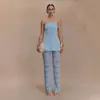 Transfronterizo 2025 Europeo y Americano Primavera y Otoño Nuevo Estilo Pecho Envuelto Acanalado Vestido Corto Ins Casual Delgado Vestido de Fiesta