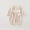 Enterizo A-Class para Bebé Primavera Nuevo Floral Cuello con Volantes Manga Larga para Niñas Body Infantil Ropa para Gatear