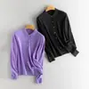 Nuevo Cardigan de Punto Fino 100% Cachemir Primavera/Verano 2026 Cuello Polo Chaqueta Versátil Color Sólido para Mujer