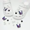 Accesorios para Zapatos Croc Negro y Plateado Camelia Brillante DIY Flor de Zapato de Pedrería de Alta Gama Hebilla de Zapato Joyería de Perlas Accesorios