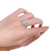 Anillo de diamante de lujo Mujing jewelry rectangular biselado para coche plano 8*10 diamante de alto carbono 6 quilates grupo de lujo incrustado plata de ley 925 anillo de diamante europeo y americano