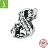 Cuentas de plata de ley s925 con números arábigos transfronterizos, estilo retro, accesorios de joyería DIY SCC1418