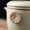 Juego de té de cerámica para viaje, una tetera y tres tazas, juego de té kung fu portátil para exteriores, juego de regalo completo de horno Ru