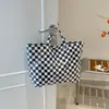 Bolso de Mano Popular Transfronterizo 2026 Nuevo Modelo Transparente Simple de Gran Capacidad Bolso de Mano Retro Cuadros Bolso para Mujer