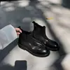 Couro de cavalo lavado com água~Botas de tornozelo de couro genuíno com sola grossa femininas 2026 novo estilo estilo britânico Dr. Botas finas Martens botas Chelsea tipo chaminé