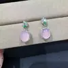 Novos Brincos de Calcedônia Verde de Alto Padrão Estilo Chinês, Pingentes de Orelha de Calcedônia Branca, Novas Joias de Orelha Versáteis e Exquisitas de Calcedônia Branca