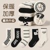 1588 Calcetines Infantiles al por Mayor 25 Otoño e Invierno Nuevos Calcetines de Rizo Rayados con Letras Acolchados de Algodón Toalla Calcetines para Niños