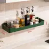 Prateleira de Armazenamento de Cozinha Montada na Parede Sem Furos Prateleira de Parede para Temperos de Aço Inoxidável Prateleira de Armazenamento de Condimentos Doméstica Dropshipping