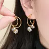 Pendientes de Zirconia de Alta Gama para Mujer, Pendientes Retro Simples, Ligeros y Lujosos, Diseño de Nicho, Pendientes de Estilo Genial al por Mayor