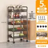 Estante de Almacenamiento de Cocina Carrito Pequeño Multifuncional de Piso para Verduras Canasta Doméstica para Frutas y Verduras Estante de Almacenamiento Multicapa