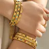 Cadena vertical de diamantes de colores misteriosos y únicos en un estilo nicho, acero inoxidable chapado en oro de 18k, joyería de alta gama para mujer, pulsera ajustable