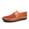 Sandálias de Verão Transfronteiriças Amazon Sapatos de Malha Respirável Masculinos Tamanho Grande 50 Slip-On Confortável de Couro Sapatos de Pai