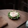 Suministro directo de fábrica verano hoja de loto porta incienso nuevo cuatro colores línea especial porta incienso puro hecho a mano sala de té mesa de té