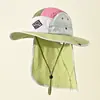 Sombrero tipo chal de bloques de color para hombres y mujeres, sombrero para el sol para exteriores, sombrero de sol con protección UV, sombrero de sol de verano, que cubre el cuello, resistente al agua